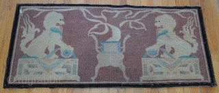 Antique Tibetan Poo Dog rug, size is 2'2" x 4'10" ft.                      