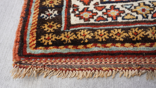 Stunning Antique Kurdish Bag face great colors, excellent original condition, size is 2'3" x 2'1" ft (27" x 25" inch)             