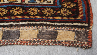 Stunning Antique Kurdish Bag face great colors, excellent original condition, size is 2'3" x 2'1" ft (27" x 25" inch)             
