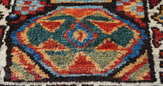 Stunning Antique Kurdish Bag face great colors, excellent original condition, size is 2'3" x 2'1" ft (27" x 25" inch)             