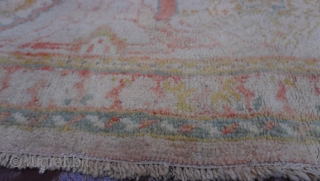 Antique Turkish Oushak Palace size Rug ca. 1880s or older, it is (17'6" x 19'ft), 100% Wool.                