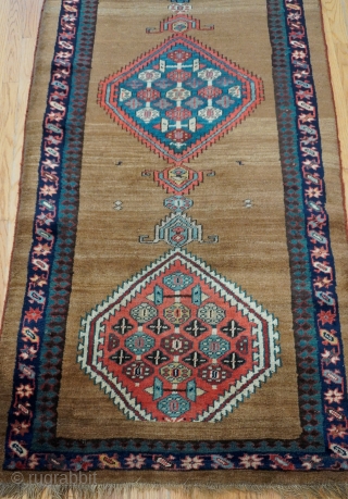 Antique Bijar Persian Runner Camel Hair color Rug, ca. 1900s, size is 3'4" x 15'9" ft. full pile, no wears, no repairs, professionally hand washed.        