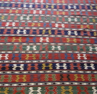 Antique Caucasian Kilim ca. 1900's , size is 6'1" x 7'8"ft. (187 x 233 cm.), very good original condition, has been hand washed professionally just recently.       