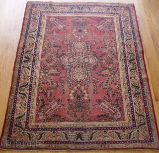 Antique Persian Lavar Kerman, ca. 1910's, the size is 4'3" x 6'5"ft. (130 x 196 cm.), wonderful original condition, no repairs, no stains, no wears, has been hand washed professionally.   