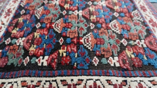 Antique Kurdish Bag face, size is (2' x 2'3" ft) (61 x 63 cm.) wonderful condition and amazing colors.              