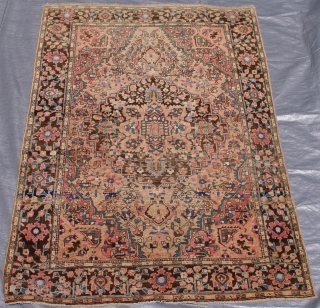 Antique Persian Farahan Sarouk, c. 1900's, 3'3" x 5'ft. (99 x 153 cm.) absolutely lovely colors, very good original condition , no repairs.          