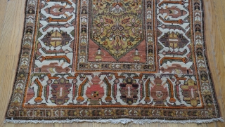 Antique Persian Malayer Hamadan, circa 1880s-1900s, size is (4' x 7'ft) lovely colors, hand washed professionally, no repairs.               