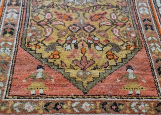 Antique Persian Malayer Hamadan, circa 1880s-1900s, size is (4' x 7'ft) lovely colors, hand washed professionally, no repairs.               