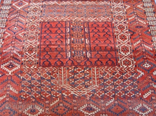 Antique Turkmen Ensi circa 1860's , size: 4'1 x 5'5"ft. 125 x 165 cm.                   