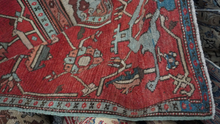 Antique Persian Serapi Rug, Circa 1850s, it is 10'2" x 12'7"ft. wonderful condition.