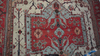 Antique Persian Serapi Rug, Circa 1850s, it is 10'2" x 12'7"ft. wonderful condition.