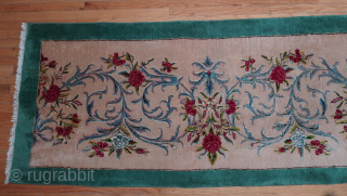 Lovely Antique signed Isfahan Long Hallway Rug, 3'2" x 21' ft. excellent original condition, very soft wool, super tightly woven, recently hand washed.          