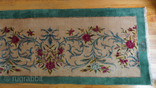 Lovely Antique signed Isfahan Long Hallway Rug, 3'2" x 21' ft. excellent original condition, very soft wool, super tightly woven, recently hand washed.          