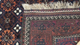 Antique Balouch Yaqub Khani large rug with Mina Khani design, size: 5'1" x 9'1" ft (155 x 277 cm.) blue filed, turn of the century, wonderful original condition, no wears, no stain,  ...