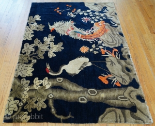 Antique Chinese Peking oriental rug, ca. 1900s, size is 3'10" x 5'10", very good condition with a few very small old repair, has been hand washed and cleaned professionally just recently, sides  ...