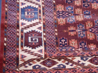 Antique Yomud Turkmen rug, Circa 1900s-1910s, size is:(6.3 x 10.8 ft.)(190 x 325 cm.) very good condition, has been hand washed and cleaned, no wears, no repairs.      