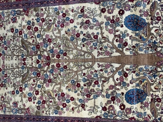 Antique Persian Kermanshah Tree of Life rug, beautiful Blossom tree with peacocks, birds and Animals, ca.1880s, it measures (4'6" x 6'6")and(132 x 198 cm.) mint original condition, has been hand washed and  ...