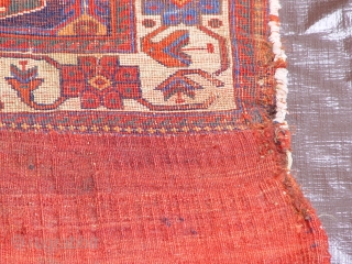 Antique Afshar Saddle Bag, khorjin, size is: (2'7" x 3'8" ft) or (31 x 44 cm.) 
                