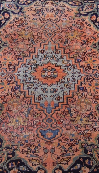 Antique Persian Farahan Sarouk rug, 1'8" x 2'5" ft. /51 x 61 cm. , circa 1880's , great original condition, no repairs.           