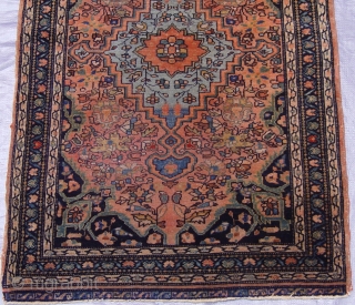 Antique Persian Farahan Sarouk rug, 1'8" x 2'5" ft. /51 x 61 cm. , circa 1880's , great original condition, no repairs.           