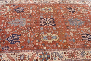 Antique Persian Heriz Serapi rug, circa 1880-1900 , 8'2" x 11'4"ft. great condition.                    