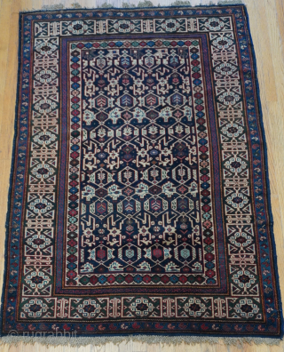 Antique Caucasian Konagkend Kuba rug circa 19th century size 4' x 5'10" ft.                    
