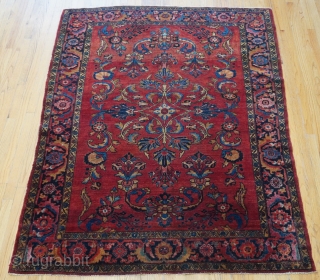 Antique Persian Lilihan handmade rug circa 1880s, size is: 5'4" x 6'6" ft.                    