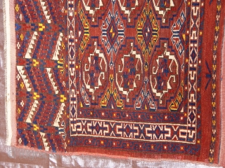 Antique Yomut Turkmen Torba, size: 2'8" X 3'7" , very good original condition.                    