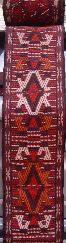 Antique Yomud Turkman complete tent-band measures: size is (1' x 60' feet) circa 1880s, very good original condition.