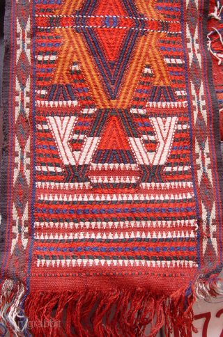 Antique Yomud Turkman complete tent-band measures: size is (1' x 60' feet) circa 1880s, very good original condition.