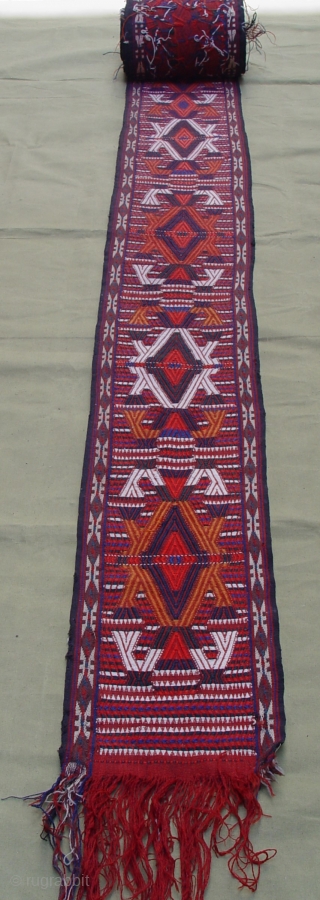 Antique Yomud Turkman complete tent-band measures: size is (1' x 60' feet) circa 1880s, very good original condition.               