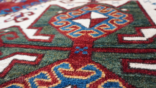 Antique Caucasian Lori Pambak Kazak rug 5'4" x 7' ft, wonderful original condition, circa 1840s, professionally hand washed.               