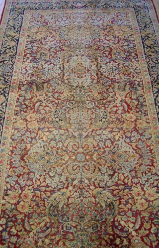 Antique Ravar Kerman Persian runner measures 4'1" x 14'7" (124 x 444 cm.) circa 1900 or older , great original condition, remarkable piece with stunning colors, no repairs, no wears, full pile  ...