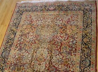 Antique Ravar Kerman Persian runner measures 4'1" x 14'7" (124 x 444 cm.) circa 1900 or older , great original condition, remarkable piece with stunning colors, no repairs, no wears, full pile  ...