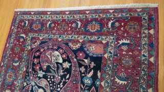 Antique Turkish Sparta Paisley rug, size is (5'3" x 6'9" ft.)                      