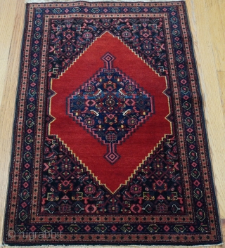 Antique Kurdish Senneh oriental rug, 2'3" x 3'3" (69 x 99 cm.), ca. 1920s-1900s, excellent original condition, has been hand washed and cleaned professionally just recently.       