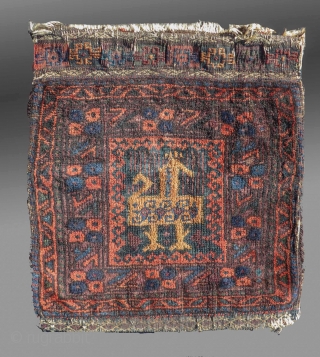 Baluch Bag, W. Afghanistan, late 19th C/early 20th C(?), 1'2" x 1'3"

A small bag, possibly a chanteh (personal bag), all natural dyes, good patina/age

SOLD         