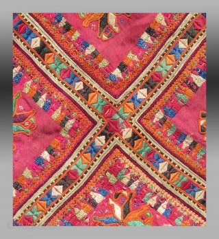Baluch Embroidered 'Bokche', SW Pakistan/SE Persia, circa 1920s, 8" x 10" (opened)

one ink stain (evident in photographs), otherwise good condition

silk embroidery on cotton ground

$85 (including domestic USA postage)     