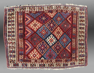 Jaf Kurd Bag Face, W. Persia, 19th C, 1'11" x 1'6"

Lower end re-woven (see detail image, front and back)

GOOD color, overall even wear

SOLD          