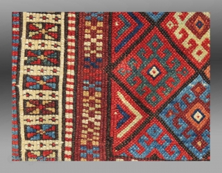 Jaf Kurd Bag Face, W. Persia, 19th C, 1'11" x 1'6"

Lower end re-woven (see detail image, front and back)

GOOD color, overall even wear

SOLD          