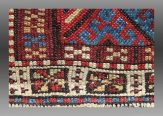 Jaf Kurd Bag Face, W. Persia, 19th C, 1'11" x 1'6"

Lower end re-woven (see detail image, front and back)

GOOD color, overall even wear

SOLD          