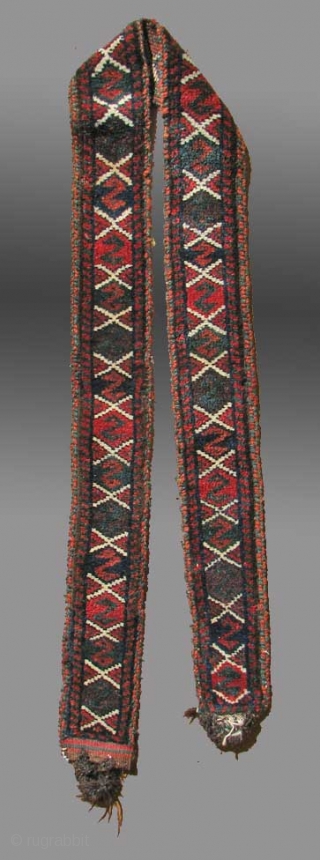 Baluch Pile Animal Band/Trapping, SE Persia, 19th Century

Among the Baluch of the Sistan region of SE Persia, one finds a number of eccentric weavings, including animal trappings of various types, as well  ...