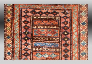 Baluch "Pushti" (Bag Face), W. Afghanistan, 19th Century, approx 1'7" x 2'10"

An extremely unusual example of a functional type of weaving, a type that is only found in Afghanistan among the so-called  ...