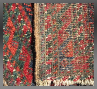 Baluch Balisht, SE Persia, 19th C., 1'5" x 2'6"

Good color, some damage, fine weave with a nice handle

$185 incl. domestic USA shipping           