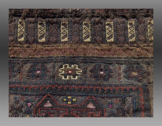 Baluch Flat Woven "Chanteh" (personal bag), W. Afghanistan, 19th C., 1'3" x 1'1"

An unusual flat woven "chanteh" from western Afghanistan featuring an old, seldom seen pattern in the fiield.

The condition indicates it  ...