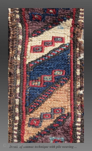Baluch Animal Trapping/Band, SE Persia, 19th C., 4" x 8'8"

No one has satisfactorily explained or depicted the exact function of these bands but it is safe to assume they served some special  ...