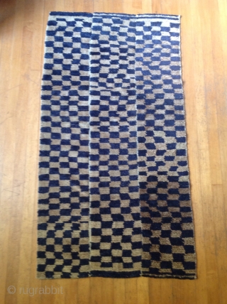 Tibetan Checker board Tsuk Truk
Circa  1930
Tibet
31 x 56 inches                       