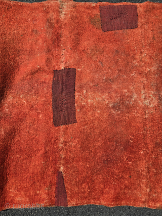 Mongolian felt. Resist dyed. Made for the Tibetan market. SAourced in Lhasa in the early 1990s. In found condition with minor distress and original Tibetan repairs.
Please contact at tmond106@gmail.com    