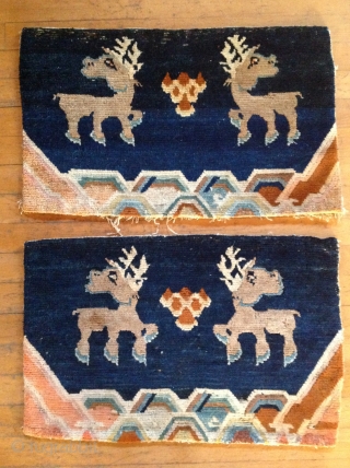 Seasons Greetings
Pillow carpets with Reindeer/stags
Early 20th century
Tibet                          