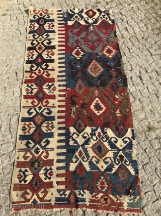 central anatolian kilim fragment, mid 19th century,161 x 76 cm
                       